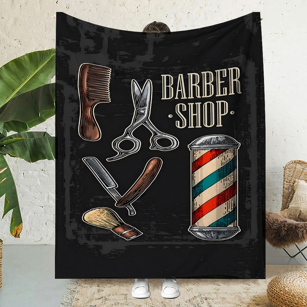 Men Grooming Home - Manta Decorativa Vintage para Barbearia, Tapeçaria