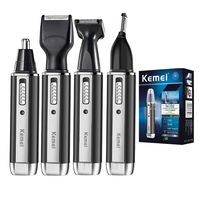 Men'S Grooming Nose And Ear - Kemei recarregável elétrico tudo em um