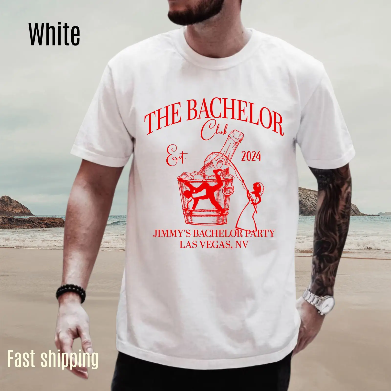 Men'S Grooming Club - Camiseta Personalizada The Bachelor Club 2024,