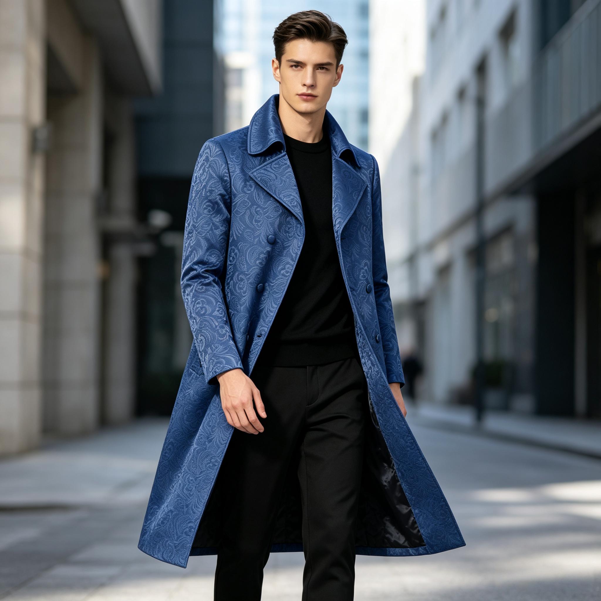 Men'S Grooming Club - Casaco Longo Masculino de Luxo em
