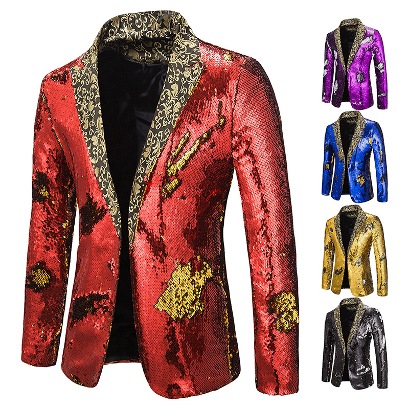 Men'S Grooming Club - Homens casamento noivo cantor blazer brilhante